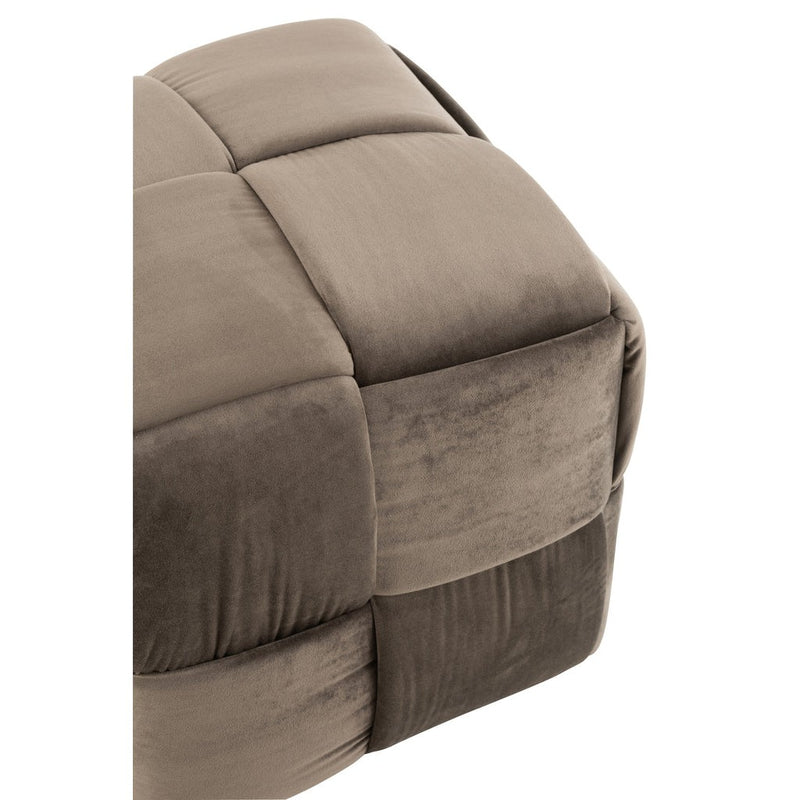 Poef Donkergrijs Stof en Hout 42 cm 42x42x40 cm-Poefs-J-Line