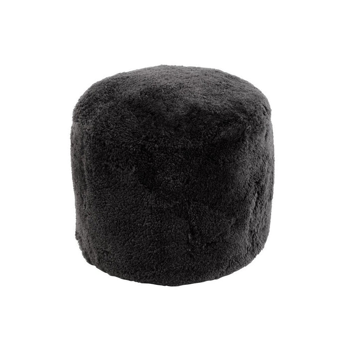 Poef Donkergrijs Textile Rond 57 cm 57x57x47 cm-Poefs-J-Line