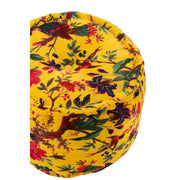 Poef Geel Katoen Velvet Vogels Rond 40 cm 40x40x30 cm-Poefs-J-Line