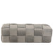Poef Grijs Stof en Multiplex Hout 42 cm 42x120x38 cm-Poefs-J-Line