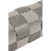 Poef Grijs Stof en Multiplex Hout 42 cm 42x120x38 cm-Poefs-J-Line