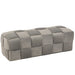 Poef Grijs Stof en Multiplex Hout 42 cm 42x120x38 cm-Poefs-J-Line