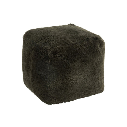 Poef Groen Textile Schapenvacht 56 cm 56x56x47 cm-Poefs-J-Line