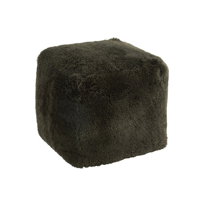 Poef Groen Textile Schapenvacht 56 cm 56x56x47 cm-Poefs-J-Line
