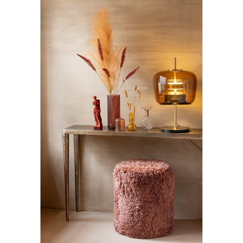 Poef Koper Eucalyptus Shaggy 40 cm 40x40x50 cm-Poefs-J-Line