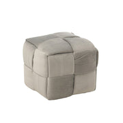 Poef Lichtgrijs Stof en Hout 42 cm 42x42x40 cm-Poefs-J-Line