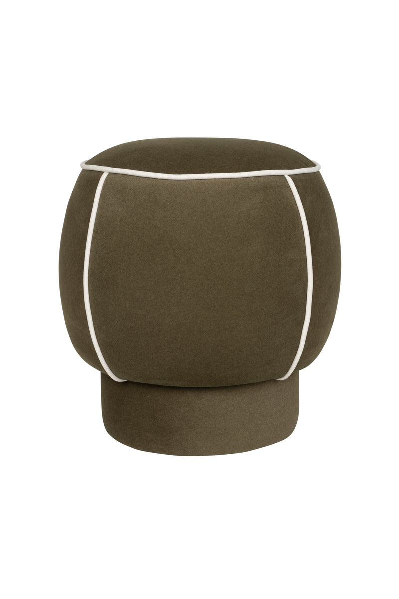 Poef Marina Polyester, Hout Groen Ø45x48 cm-Krukken-Creating Home
