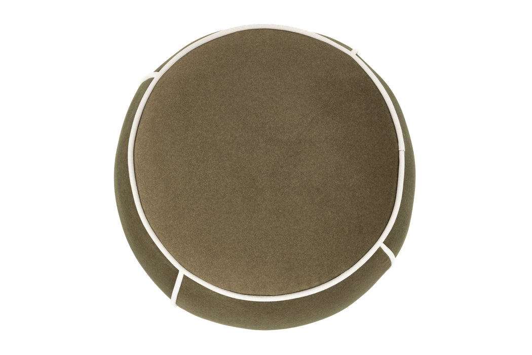Poef Marina Polyester, Hout Groen Ø45x48 cm-Krukken-Creating Home