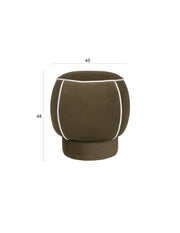 Poef Marina Polyester, Hout Groen Ø45x48 cm-Krukken-Creating Home
