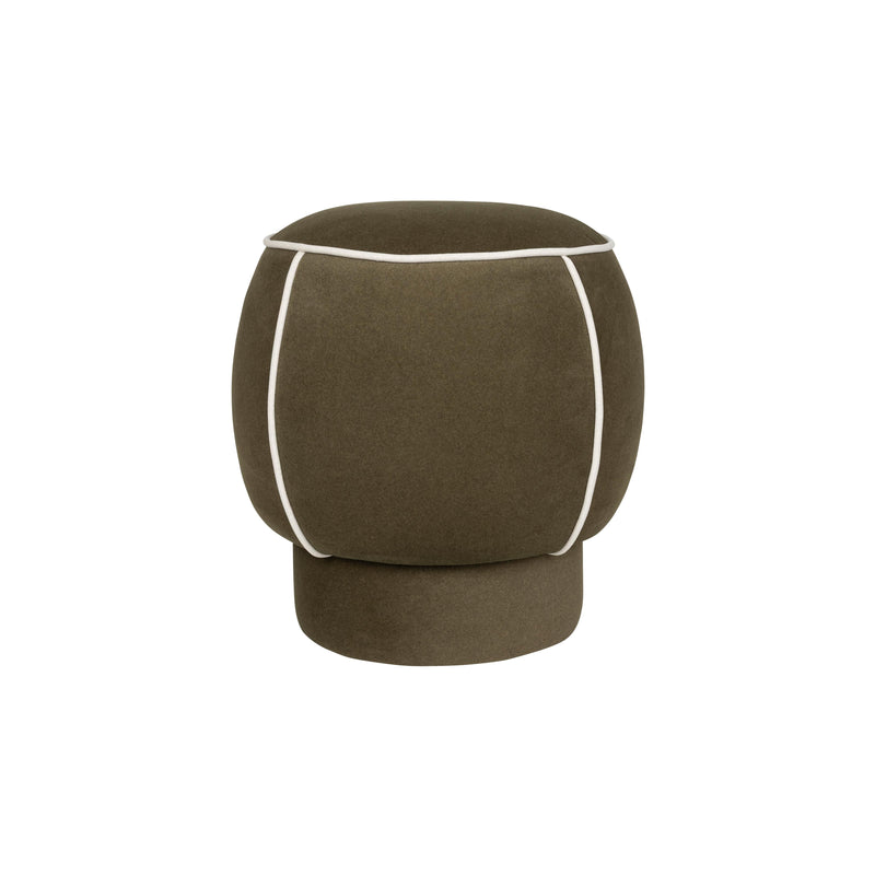 Poef Marina Polyester, Hout Groen Ø45x48 cm-Krukken-Creating Home