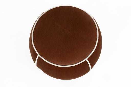 Poef Marina Polyester, Hout Rood Ø45x48 cm-Poefs-Creating Home