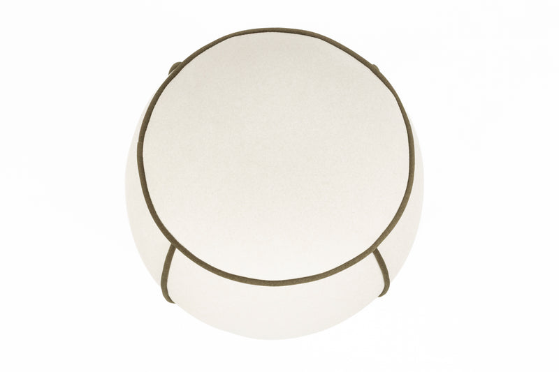 Poef Marina Polyester, Hout Wit Ø45x48 cm-Krukken-Creating Home