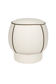 Poef Marina Polyester, Hout Wit Ø45x48 cm-Krukken-Creating Home