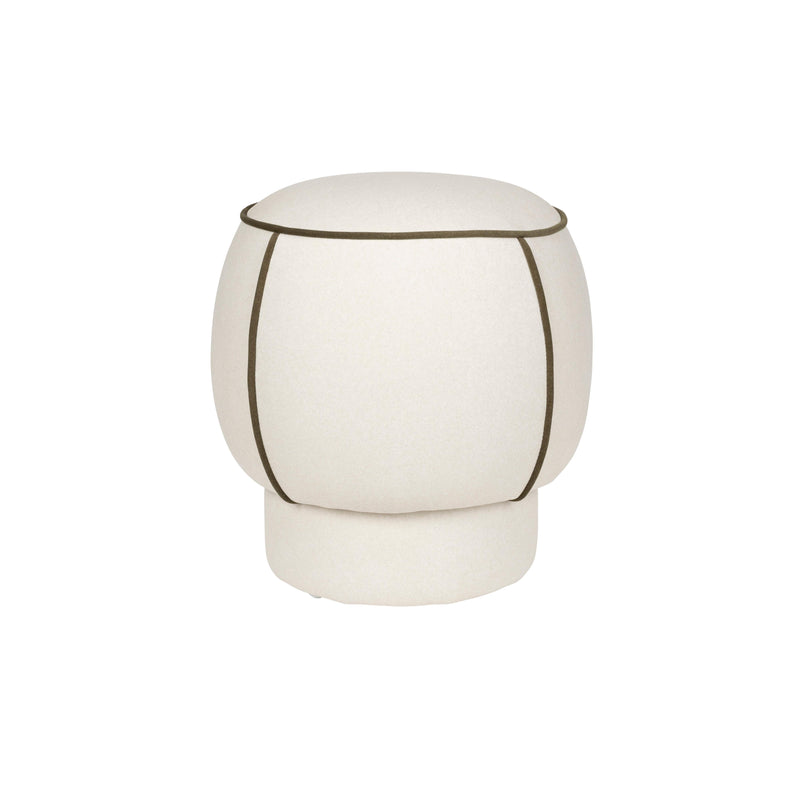 Poef Marina Polyester, Hout Wit Ø45x48 cm-Krukken-Creating Home