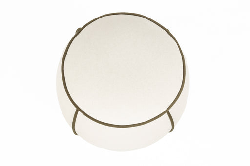 Poef Marina Polyester, Hout Wit Ø45x48 cm-Poefs-Creating Home