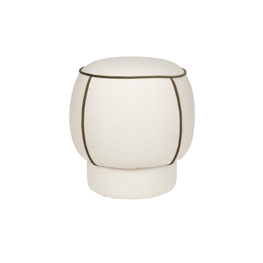 Poef Marina Polyester, Hout Wit Ø45x48 cm-Krukken-Creating Home