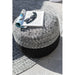 Poef Miami Strip Zwart Polyester 50 cm-Poefs-J-Line