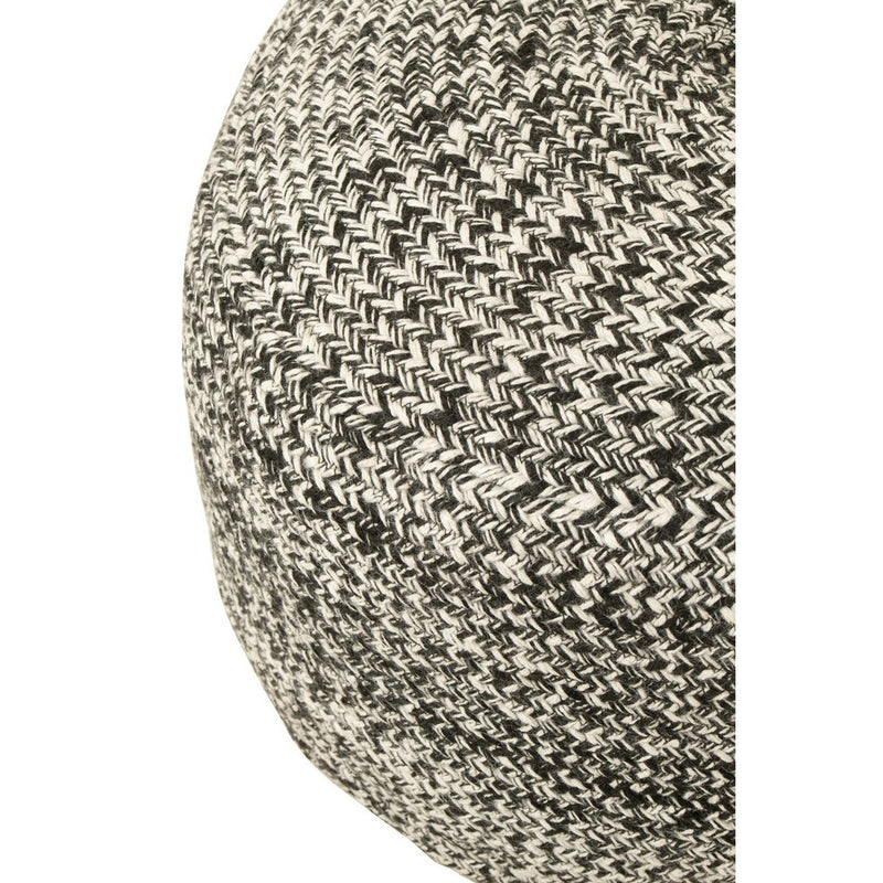 Poef Miami Zwart Polyester 50 cm J-Line 50x50x35 cm-Poefs-J-Line
