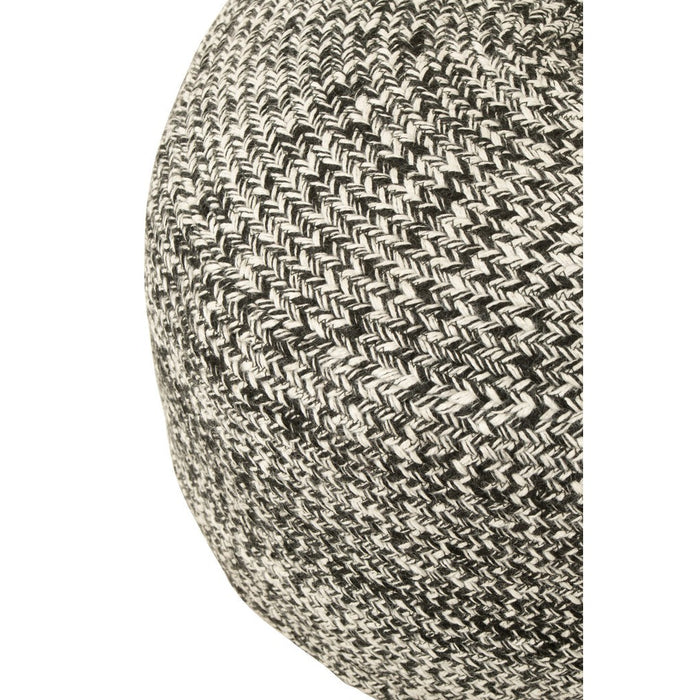 Poef Miami Zwart Polyester 50 cm J-Line-Poefs-J-Line