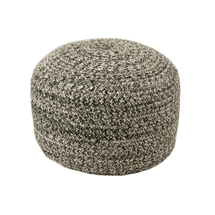 Poef Miami Zwart Polyester 50 cm J-Line-Poefs-J-Line