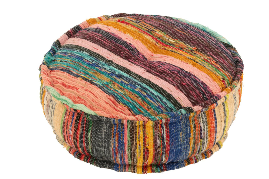 Poef Mix Katoen Chindo Rond 55 cm 55x55x20 cm-Poefs-J-Line