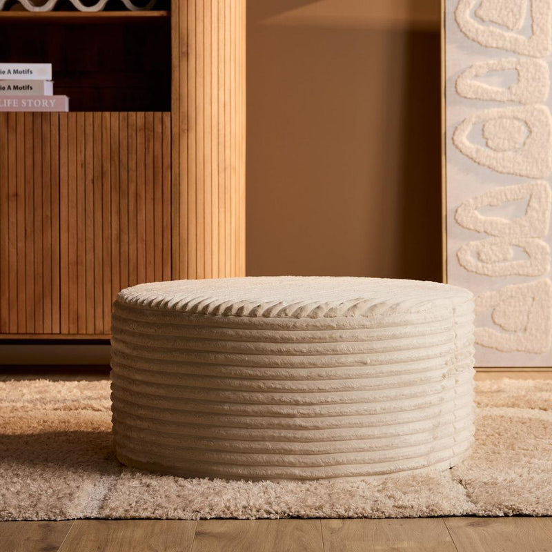 Poef My Sofa Hocker | Rond | 80 cm | Tilia 03 | Beige 80x80x39 cm-Poefs-Starfurn