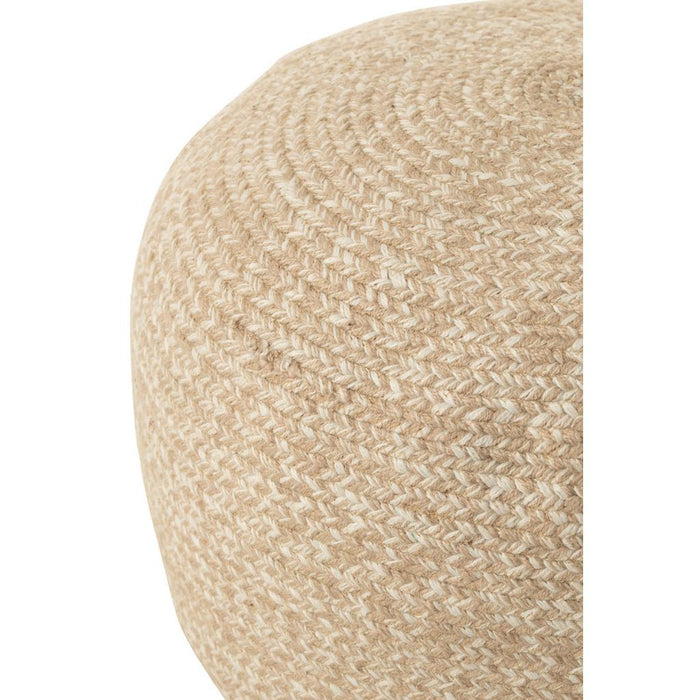 Poef Naturel Polyester Miami 50 cm 50x50x35 cm-Poefs-J-Line