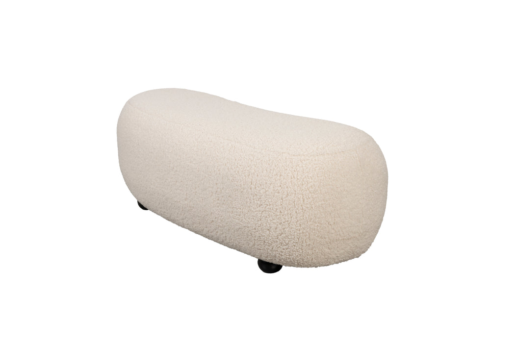 Poef Noxx Polyester, MDF Wit 120x46 cm-Fauteuils-Creating Home