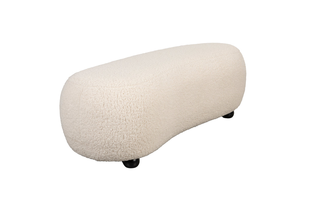 Poef Noxx Polyester, MDF Wit 120x46 cm-Poefs-Creating Home