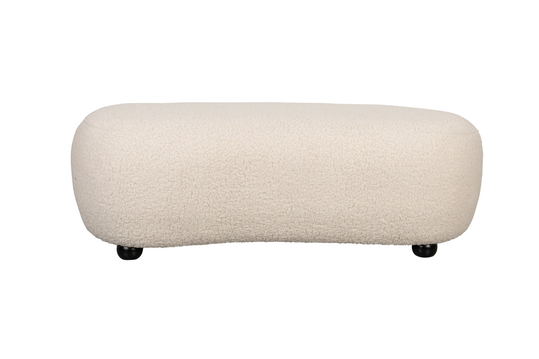 Poef Noxx Polyester, MDF Wit 120x46 cm-Poefs-Creating Home
