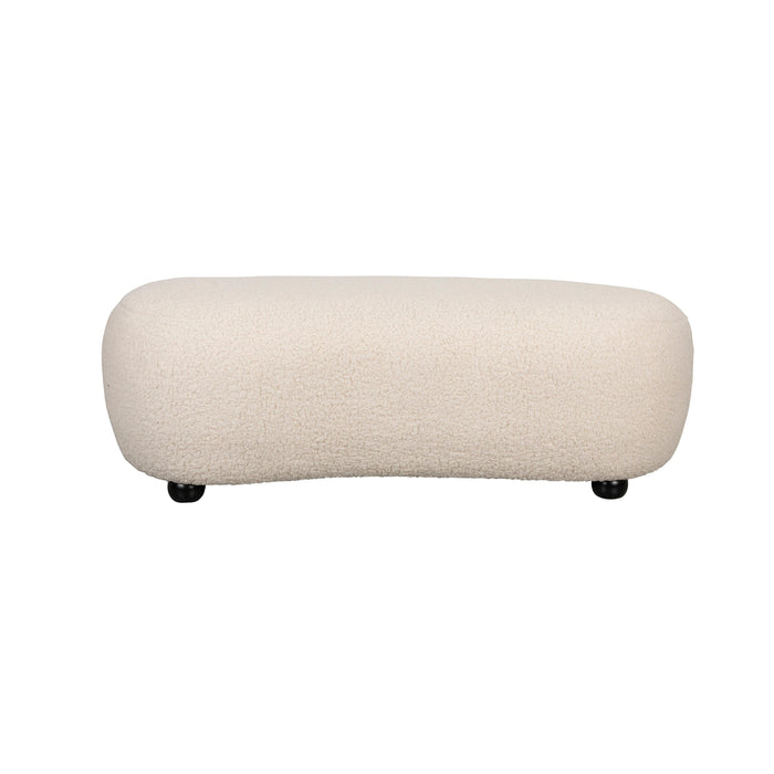 Poef Noxx Polyester, MDF Wit 120x46 cm-Poefs-Creating Home