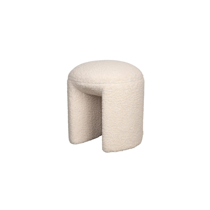 Poef Noxx Polyester, MDF Wit Ø42x46 cm-Krukken-Creating Home