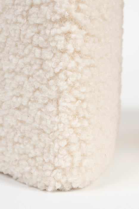 Poef Noxx Polyester, MDF Wit Ø42x46 cm-Krukken-Creating Home
