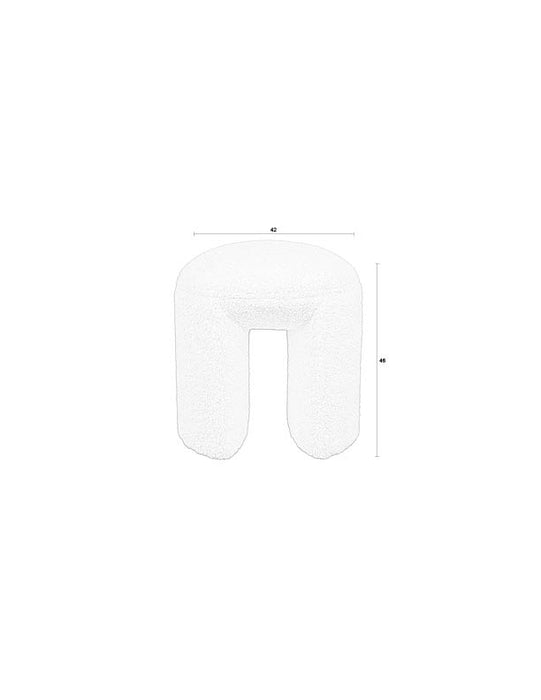 Poef Noxx Polyester, MDF Wit Ø42x46 cm-Krukken-Creating Home