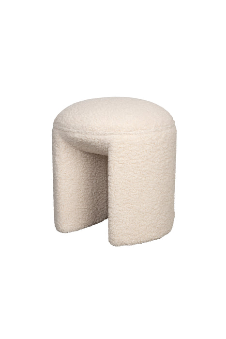 Poef Noxx Polyester, MDF Wit Ø42x46 cm-Krukken-Creating Home