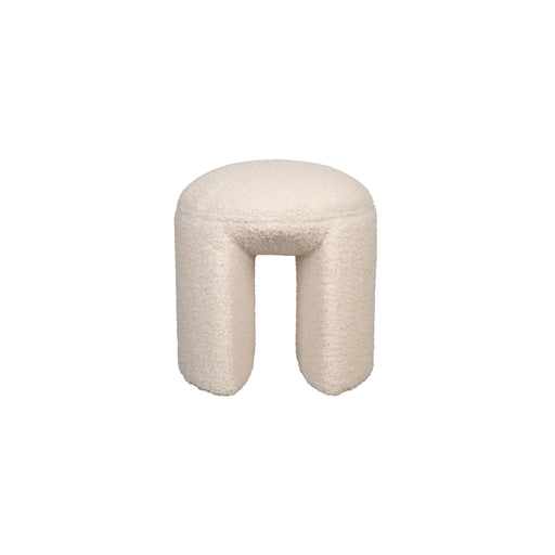 Poef Noxx Polyester, MDF Wit Ø42x46 cm-Krukken-Creating Home