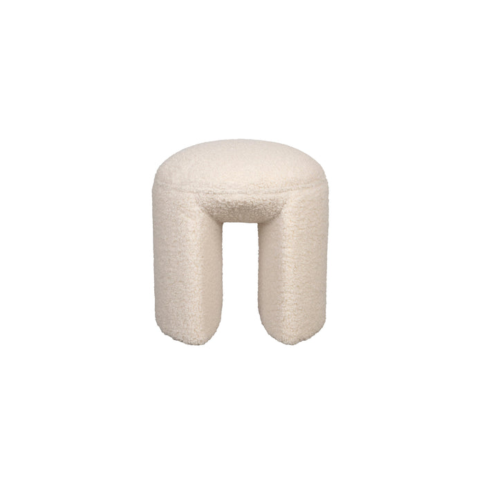 Poef Noxx Polyester, MDF Wit Ø42x46 cm-Krukken-Creating Home