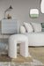 Poef Noxx Polyester, MDF Wit Ø42x46 cm-Poefs-Creating Home