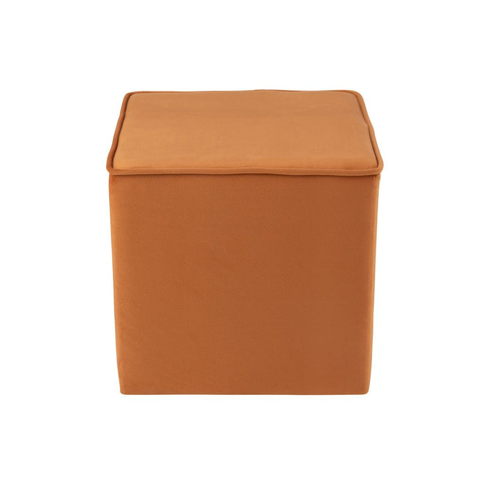 Poef Oker Velours Kubus J-Line 37 cm 37x37x37 cm-Poefs-J-Line