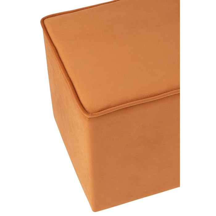 Poef Oker Velours Kubus J-Line 37 cm 37x37x37 cm-Poefs-J-Line