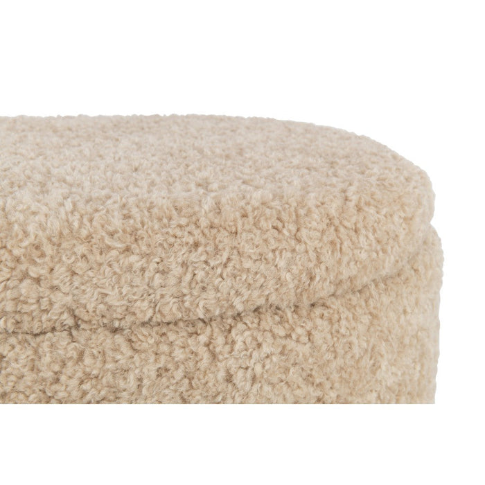Poef Opslag Teddy Polyester Beige 40 cm 40x80x48 cm-Poefs-J-Line