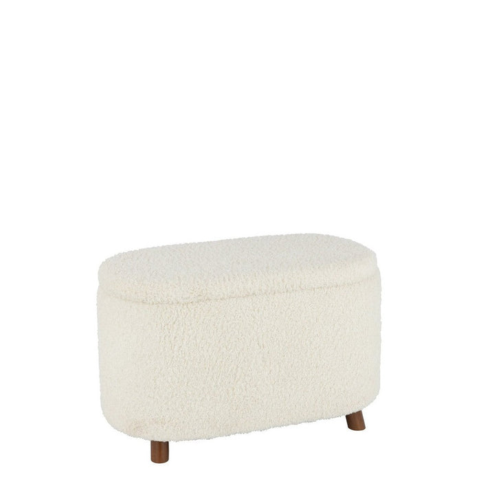 Poef Opslag Teddy Polyester Wit 40 cm 40x80x48 cm-Poefs-J-Line
