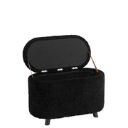 Poef Opslag Teddy Polyester Zwart 40 cm 40x80x48 cm-Poefs-J-Line
