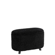 Poef Opslag Teddy Polyester Zwart 40 cm 40x80x48 cm-Poefs-J-Line