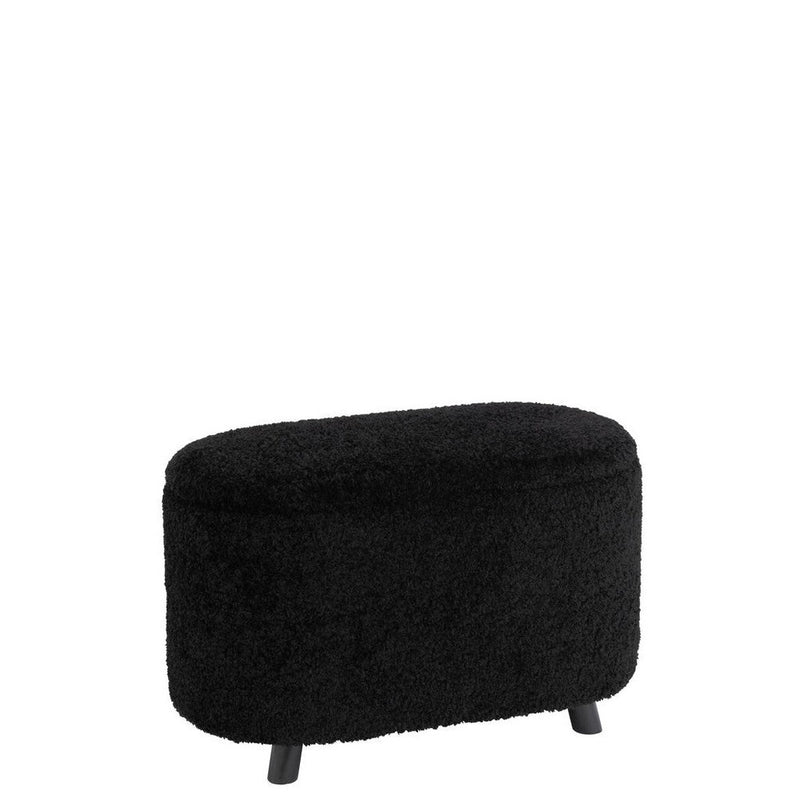 Poef Opslag Teddy Polyester Zwart 40 cm 40x80x48 cm-Poefs-J-Line