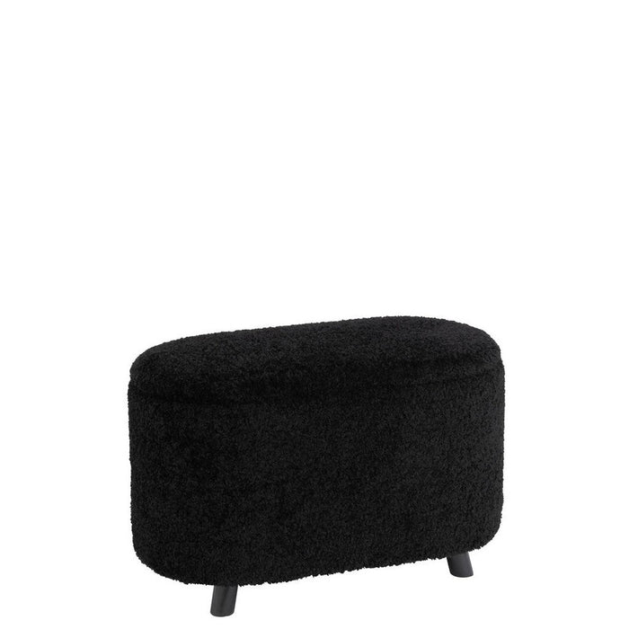 Poef Opslag Teddy Polyester Zwart 40 cm 40x80x48 cm-Poefs-J-Line