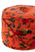 Poef Oranje Katoen Velvet Vogels Rond 40 cm-Poefen-J-Line