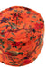 Poef Oranje Katoen Velvet Vogels Rond 40 cm-Poefen-J-Line