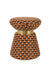 Poef Pin Metaal, Polyester, MDF Bruin Ø37x45 cm-Krukken-Creating Home