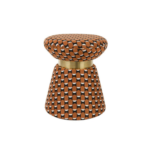 Poef Pin Metaal, Polyester, MDF Bruin Ø37x45 cm-Poefs-Creating Home